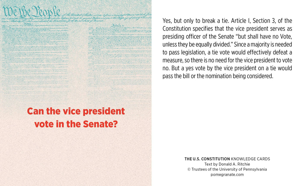 The U.S. Constitution Quiz Deck Knowledge Cards
