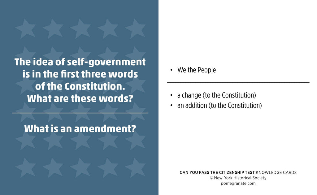 Can You Pass the Citizenship Test? Knowledge Cards