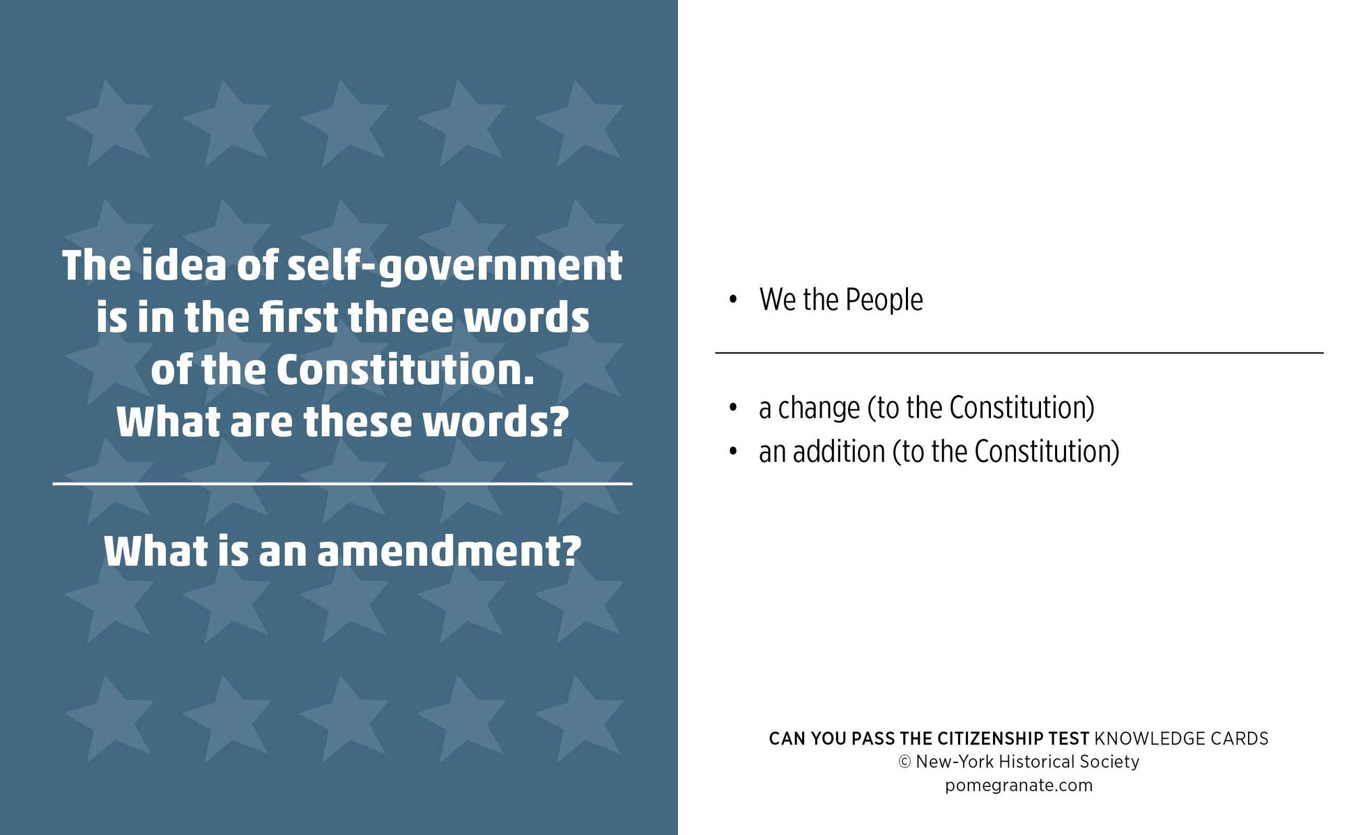 Can You Pass the Citizenship Test? Knowledge Cards