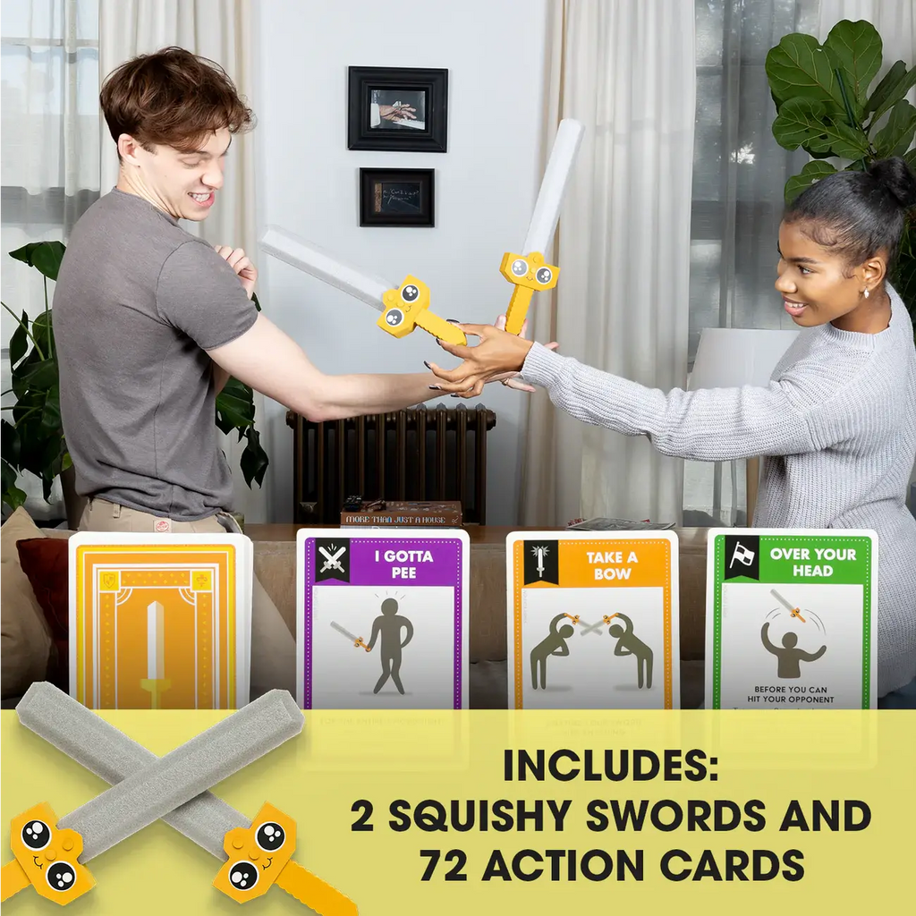 Let's Hit Each Other with Fake Swords: Action Card Game 7+ 3-6 players