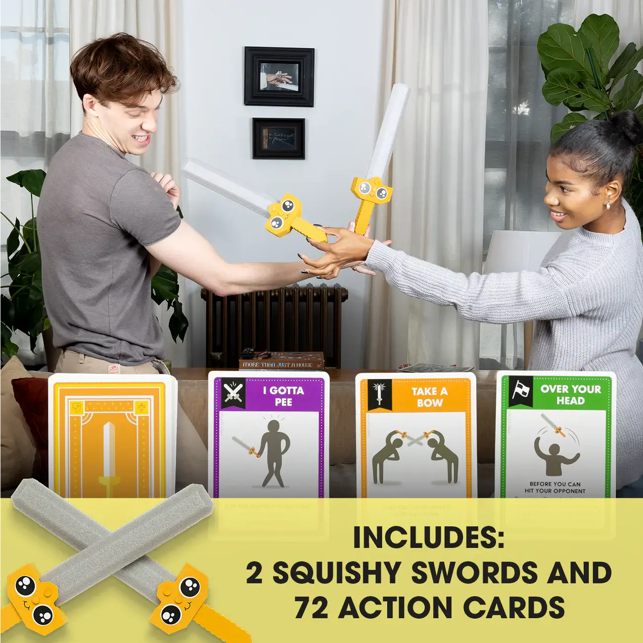 Let's Hit Each Other with Fake Swords: Action Card Game 7+ 3-6 players