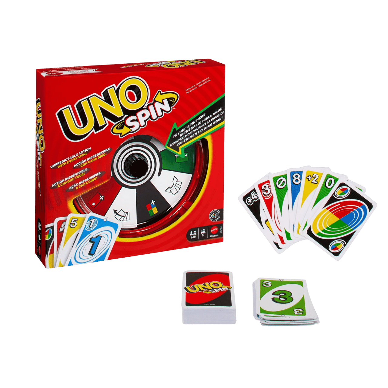Uno Spin Card Game for Kids & Adults 7+ 2-10 players