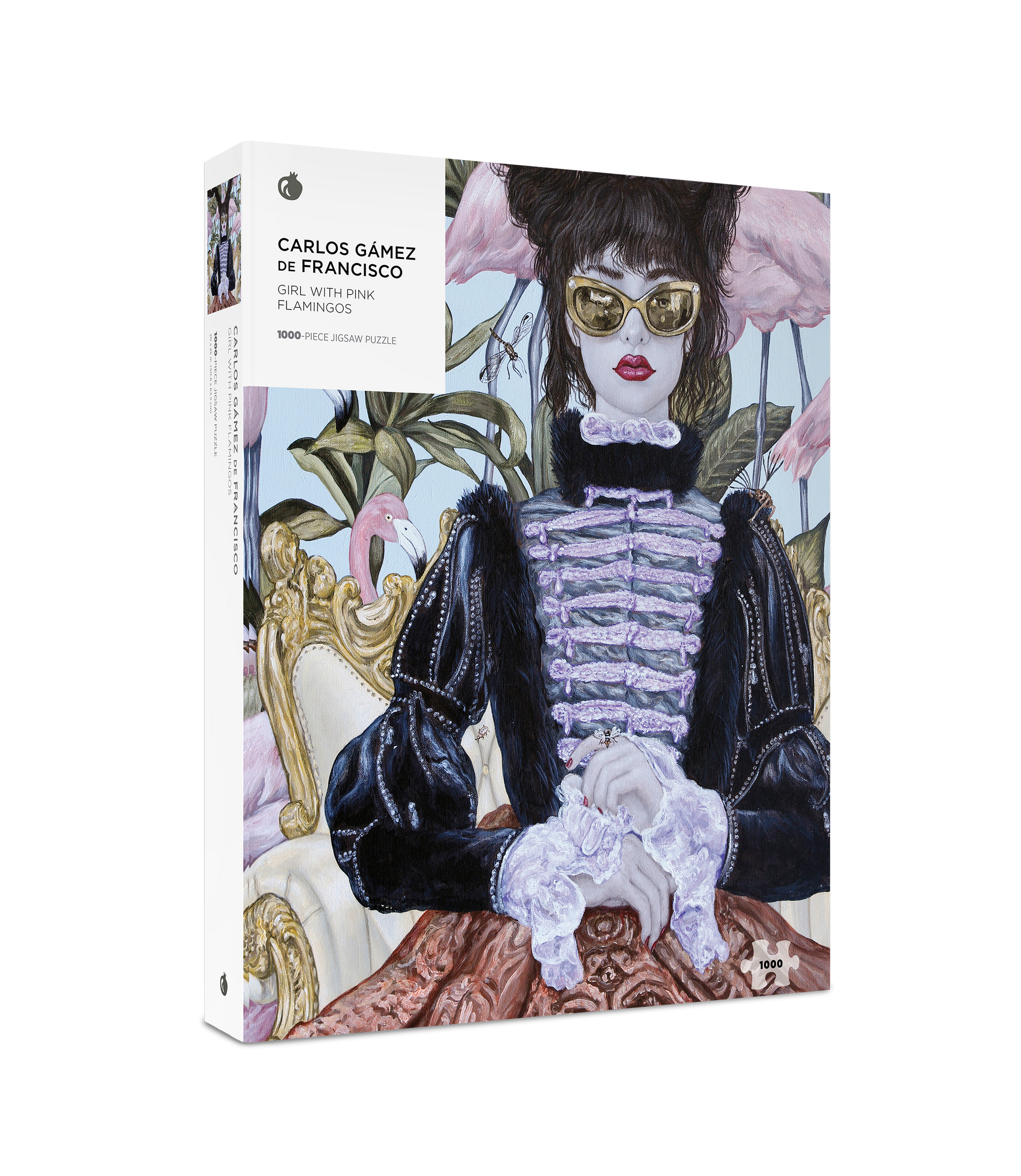 Carlos Gámez de Francisco: Girl with Pink Flamingos 1000-Piece Jigsaw Puzzle