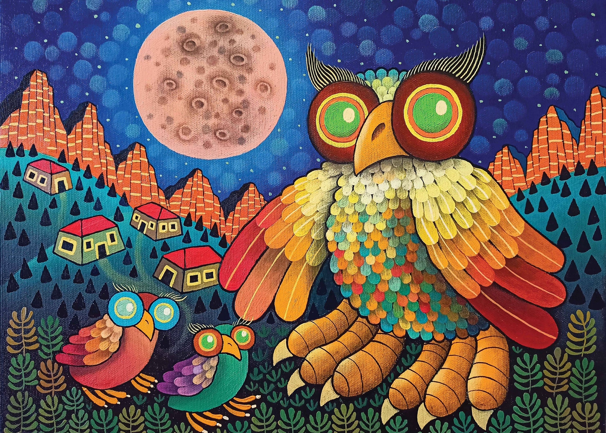 Alpine Owls 500 pc Velvet-Touch