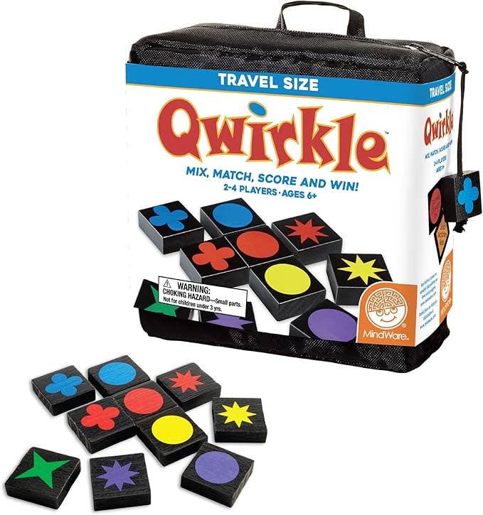 Qwirkle Travel Edition - Easy Wooden Tile-Laying Game 6+ 2-4 players