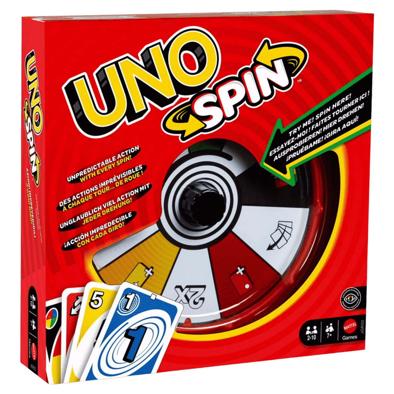Uno Spin Card Game for Kids & Adults 7+ 2-10 players