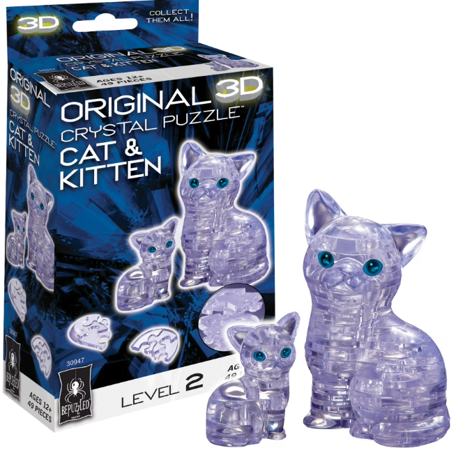 Cat & Kitten 3D Crystal 49 pc 12+ Level 2