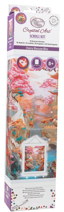 Cherry Blossom Bliss Crystal Art Scroll Kit 8+