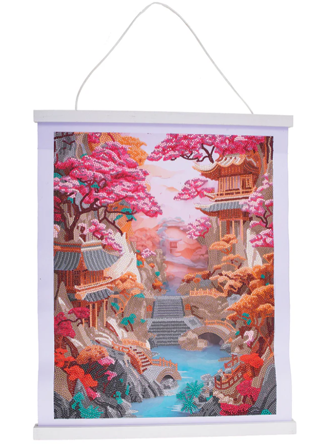 Cherry Blossom Bliss Crystal Art Scroll Kit 8+