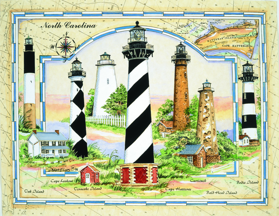 Coastal Lights Of North Carolina 1000 Pc
