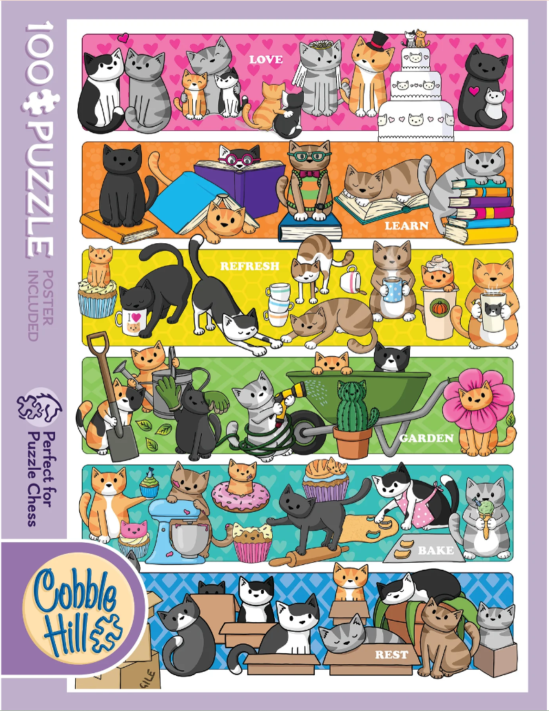 Doodlecat Days 100 pc 8+ Puzzle Chess /competition