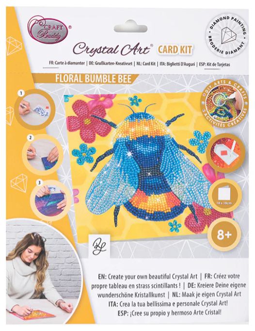 Floral Bumble Bee Crystal Art 8+