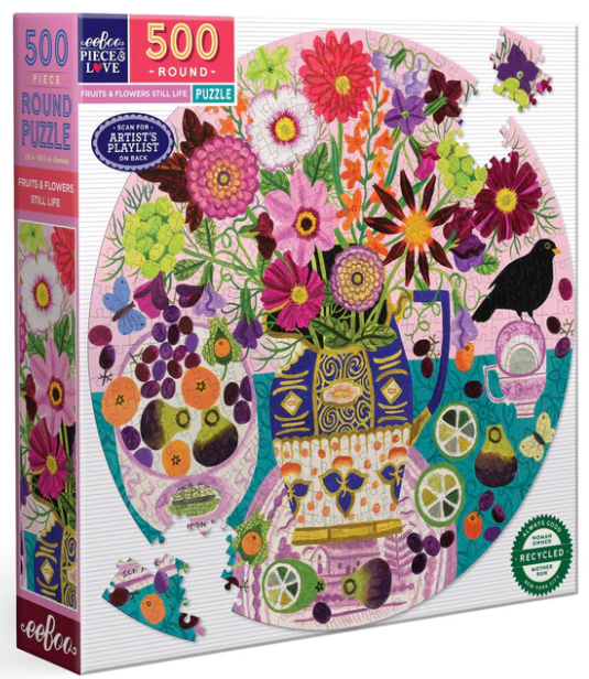 Fruits And Flowers Still Life 500 Pc Round