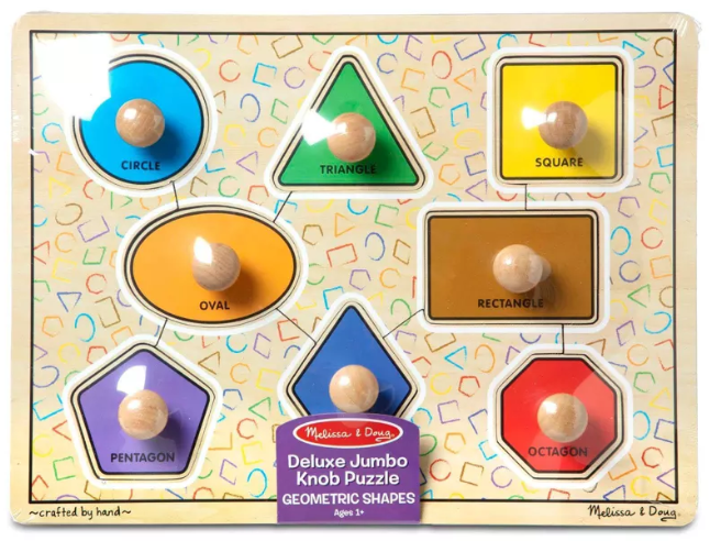 Geometric Shapes Jumbo Pegs 8 Pc 1+