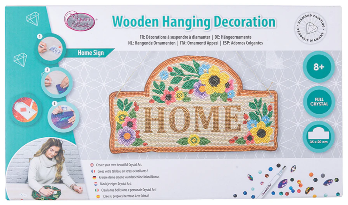 Home Sign Crystal Art On Wood 8+