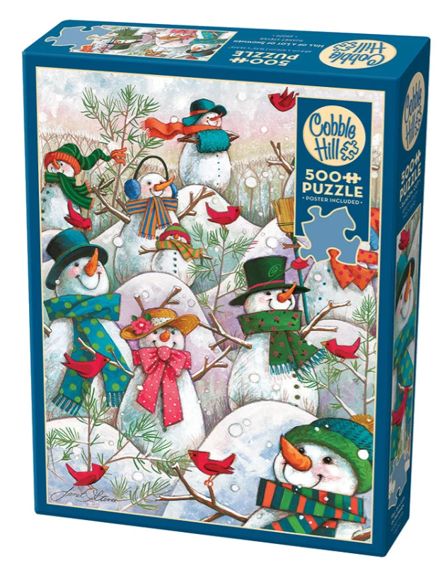Hill of A Lot of Snowmen 500 Pc