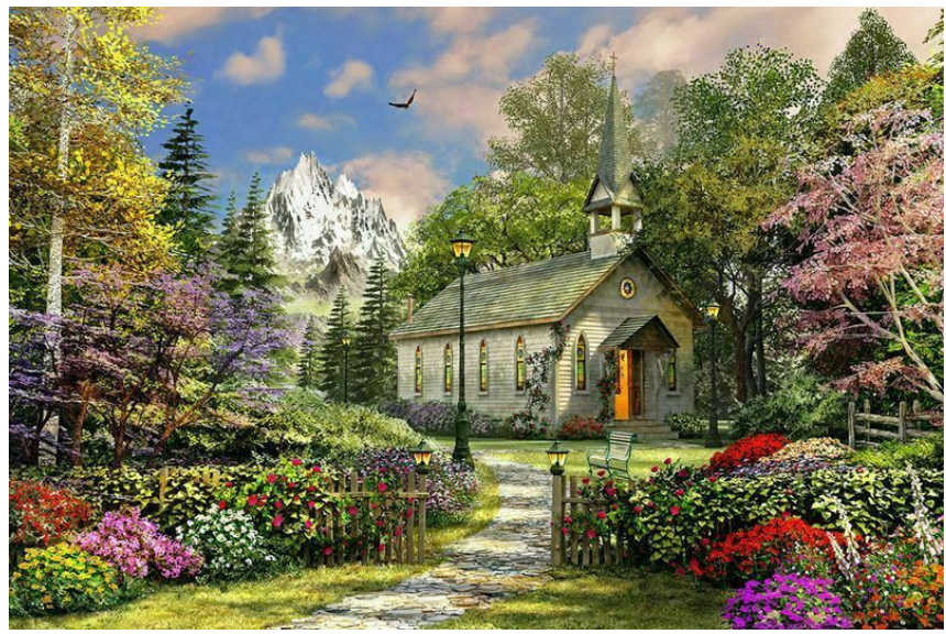 Mountain View Chapel 36 Pc Lg Puzzles To Remember