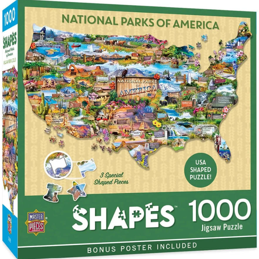 National Parks of America Shapes puzzle, 1000 pc