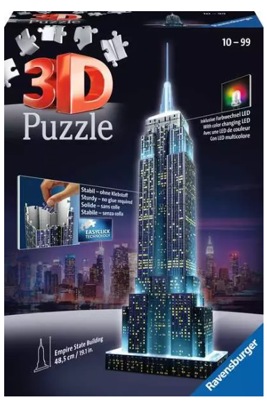 3D Night Empire State Building 216 Pc