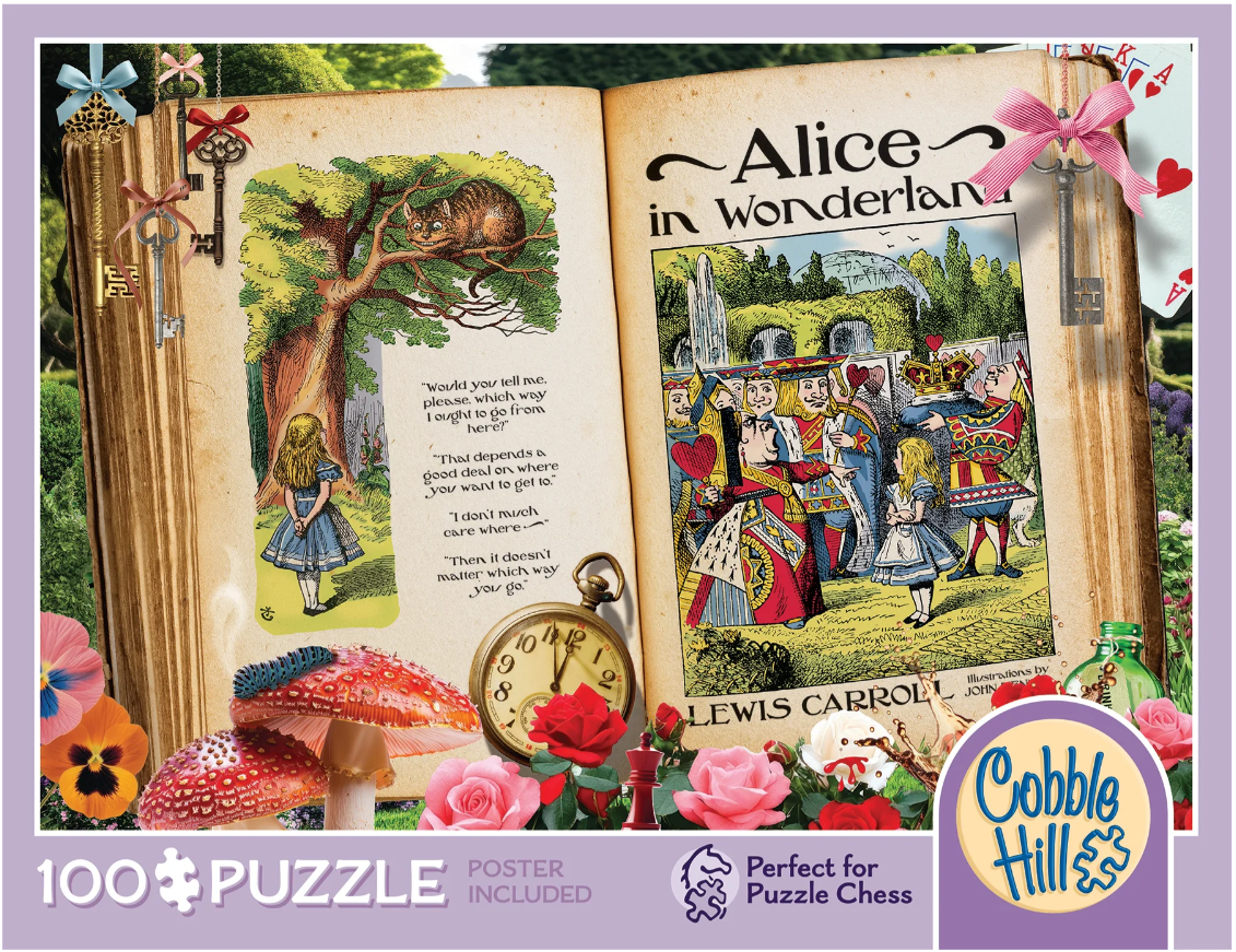 Once Upon a Time: Alice in Wonderland 100 pc 8+ Puzzle Chess /competition