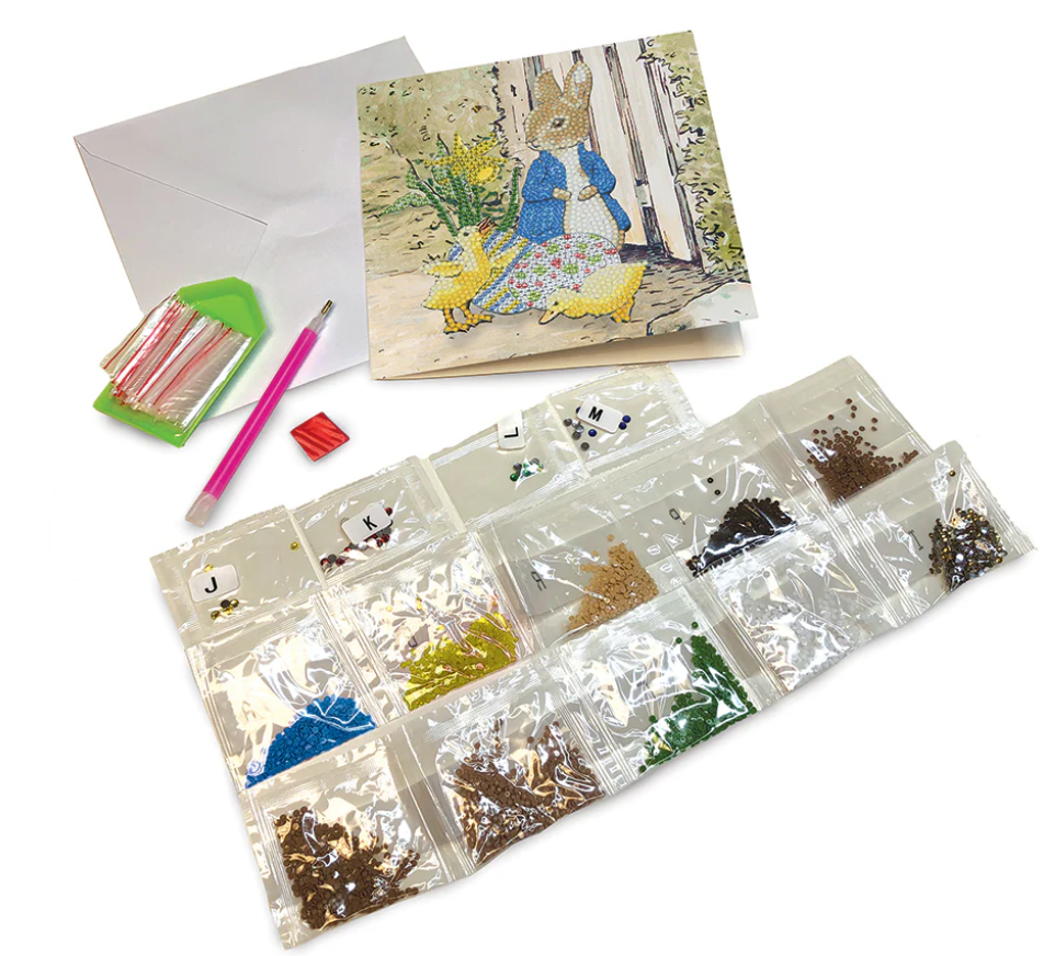 Crystal Art Peter Rabbit and Chicks Greeting Card Kit 8+