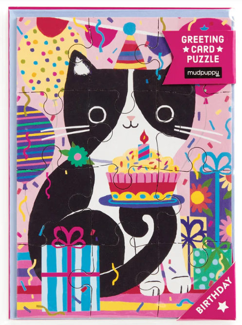 Purr-fect Birthday Greeting Card Puzzle 12 Pc