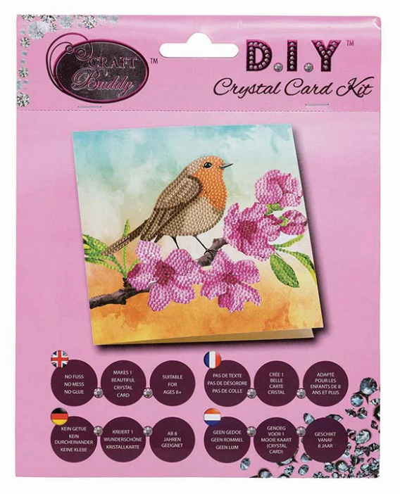Crystal Art Robin Greeting Card Kit 8+