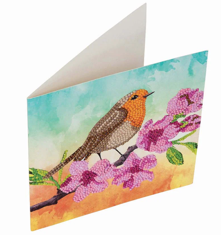Crystal Art Robin Greeting Card Kit 8+