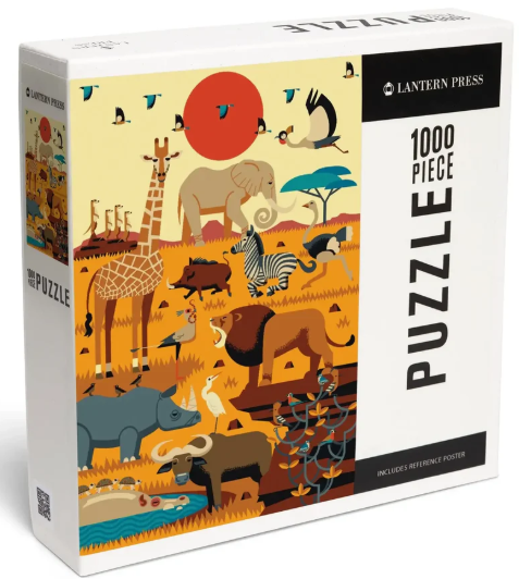 Savanna Animals - Geometric Environments Series 1000 Pc