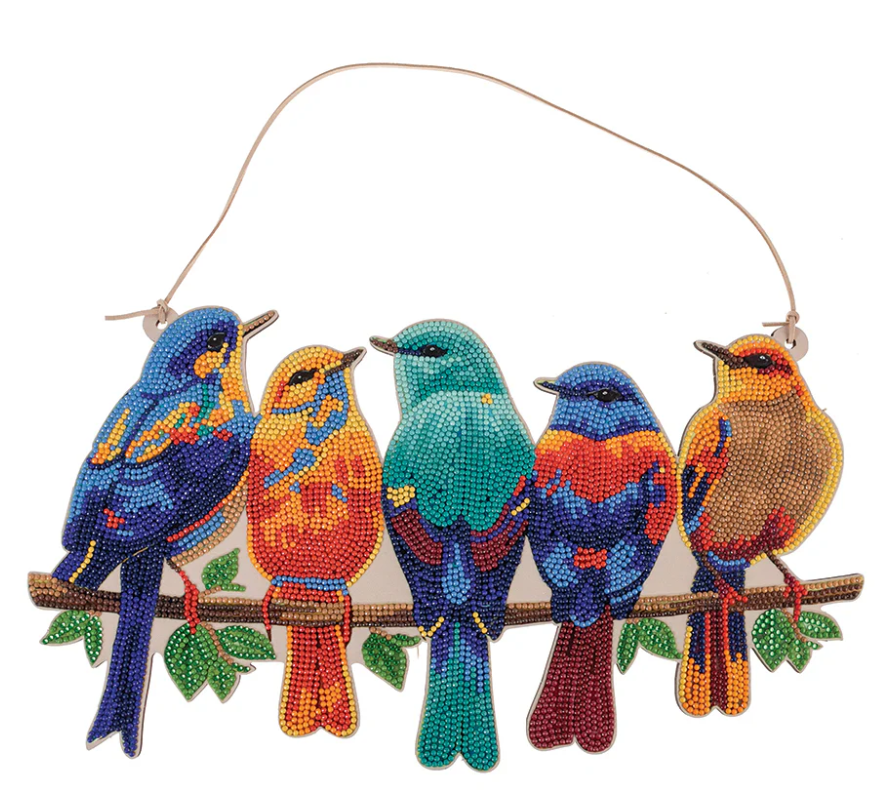 Crystal Art Songbirds Wooden Hanging Decoration kit 8+