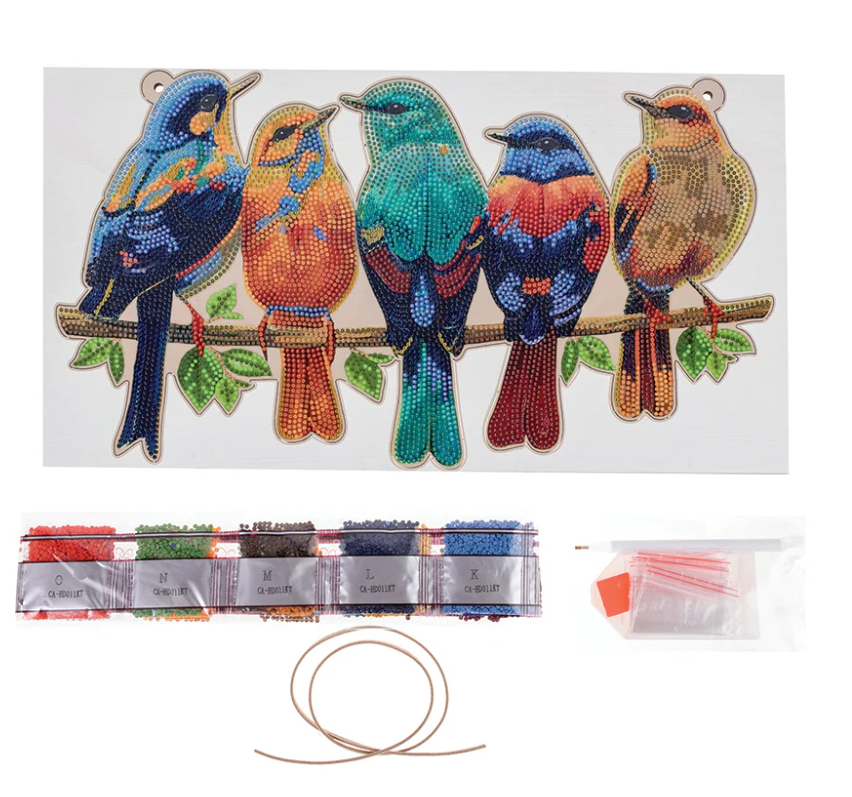 Crystal Art Songbirds Wooden Hanging Decoration kit 8+