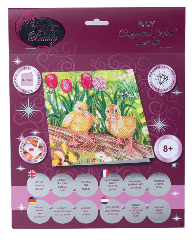 Crystal Art Spring Chicks Greeting Card Kit 8+