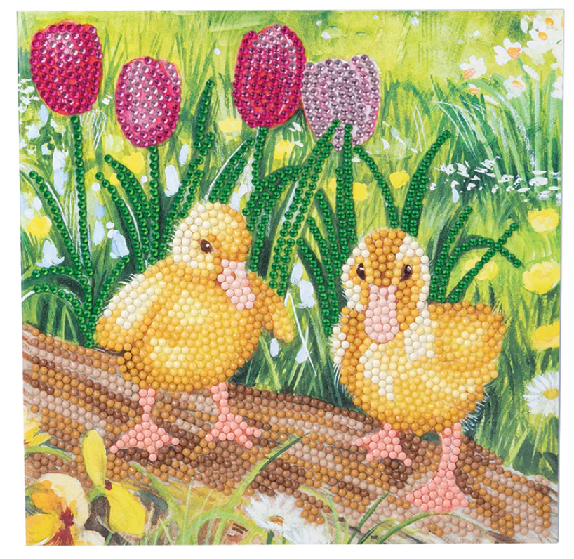 Crystal Art Spring Chicks Greeting Card Kit 8+
