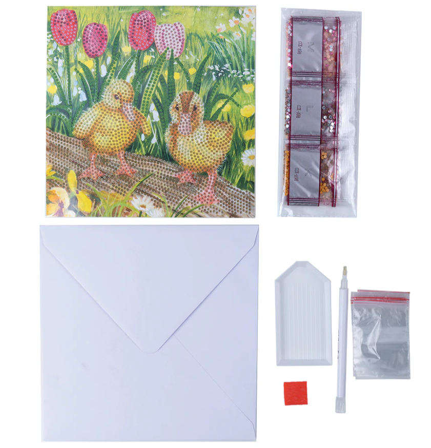 Crystal Art Spring Chicks Greeting Card Kit 8+