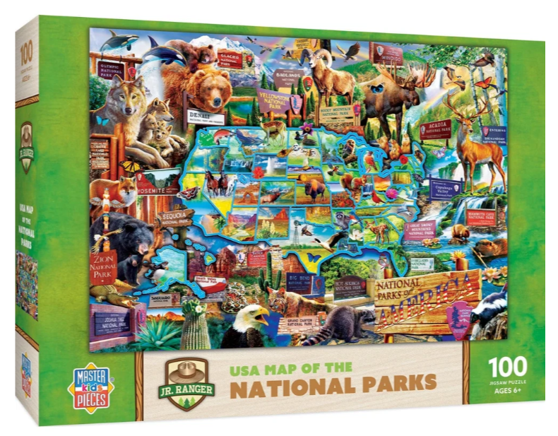 USA Map of the National Parks 100 pc 6+