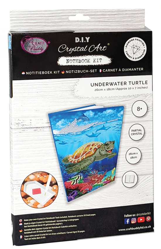 Crystal Art Underwater Turtle Notebook Kit 8+
