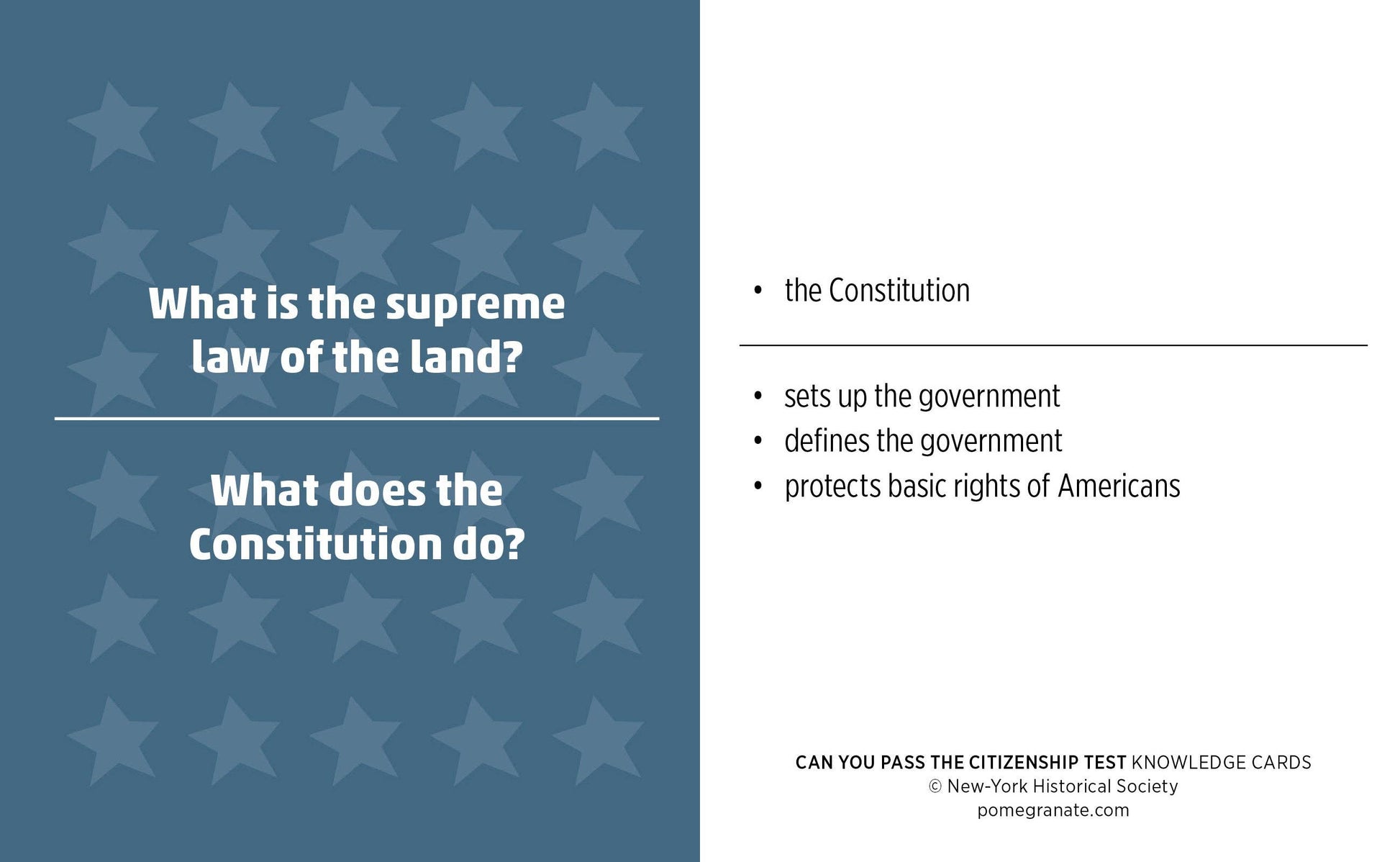 Can You Pass the Citizenship Test? Knowledge Cards