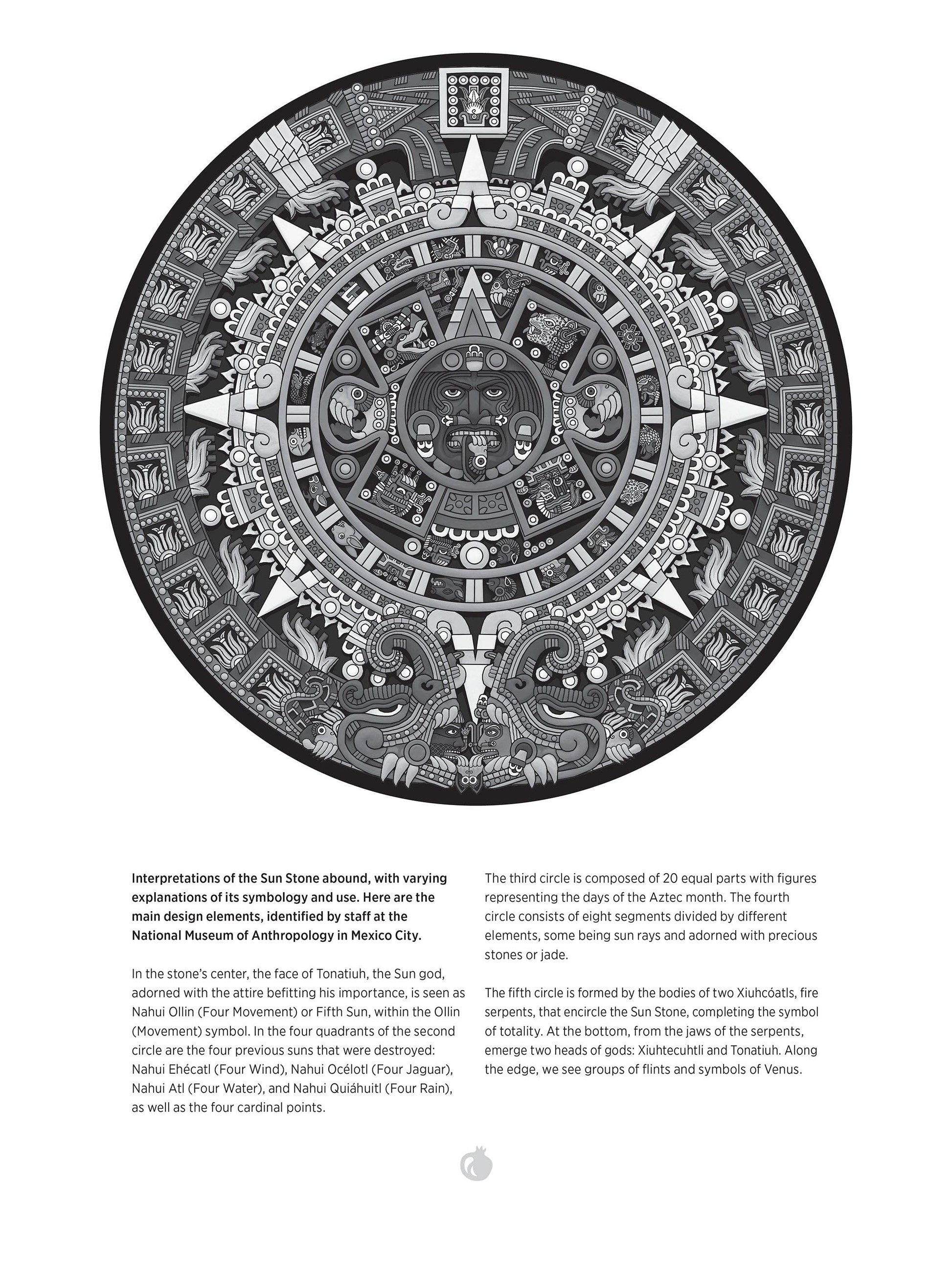 Michael Angulo: Aztec Sun Stone 1000-Piece Circular Jigsaw Puzzle