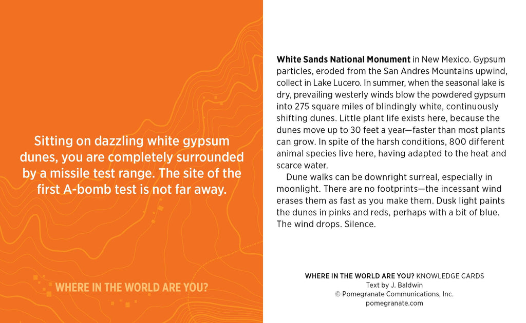 Where in the World Are You? A Situational Quiz Deck Knowledge Cards