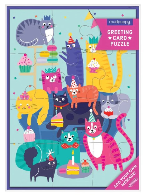 Dino Party Greeting Card Puzzle 12 Pc