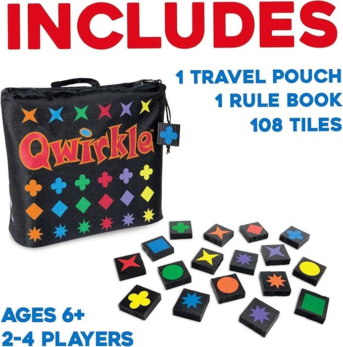 Qwirkle Travel Edition - Easy Wooden Tile-Laying Game 6+ 2-4 players