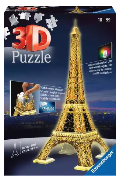 3D Eiffel Tower Night Edition 216 Pc 10+