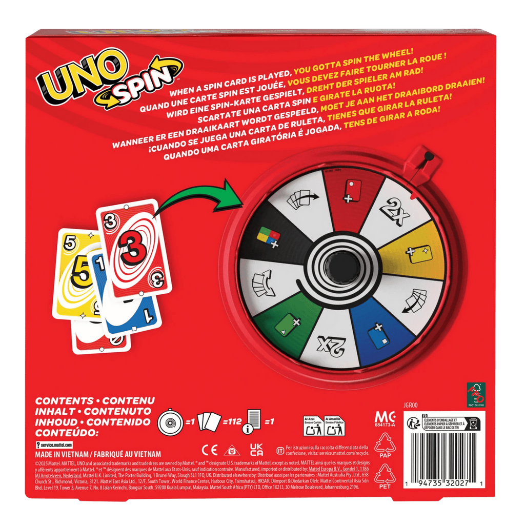 Uno Spin Card Game for Kids & Adults 7+ 2-10 players
