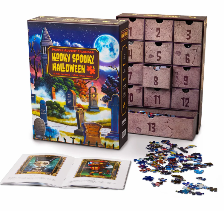 Kooky Spooky Halloween Puzzle Advent Calendar, 13 Mini Puzzles, 1500 Total Pieces
