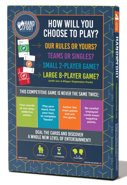 Hand And Foot Remastered 4 Player Card Game 14+ 2-4 player