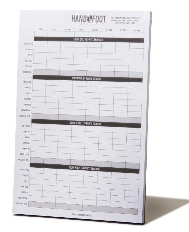Score Pads For Hand And Foot 14+