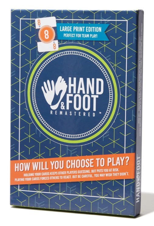 Hand and Foot 8 Player edition LARGE print card game 14+ 2-8 players