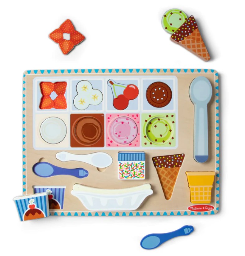 Wooden Magnetic Ice Cream 16 Pc puzzle and Play Set 2+