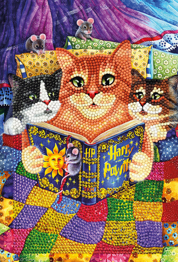 Kitty Bedtime Stories Crystal Art Notebook Kit 8+
