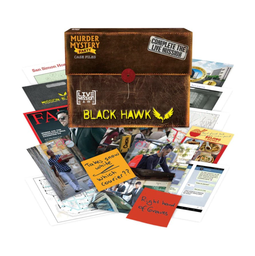 Mission: Black Hawk, Live Mission Game Murder Mystery Party 14+ one or more players